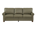 Classic Living Room Nails Sofa Taupe Faux Leather Grey Foam Pu Leather