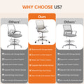 Sweetcrispy Drafting Tall Office Chair Ergonomic High Desk Chair With Flip Up Armrests Gray Nylon Mesh