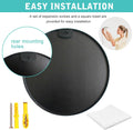 Black 36 Inch Metal Round Bathroom Mirror Black Classic Mdf Glass Aluminium Alloy