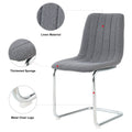 Modern Simple Light Luxury Dining Dark Grey Chair Home Bedroom Stool Back Student Desk Chair Metal Leg Silver Bow Chairs Set Of 4 Dark Gray Foam Metal