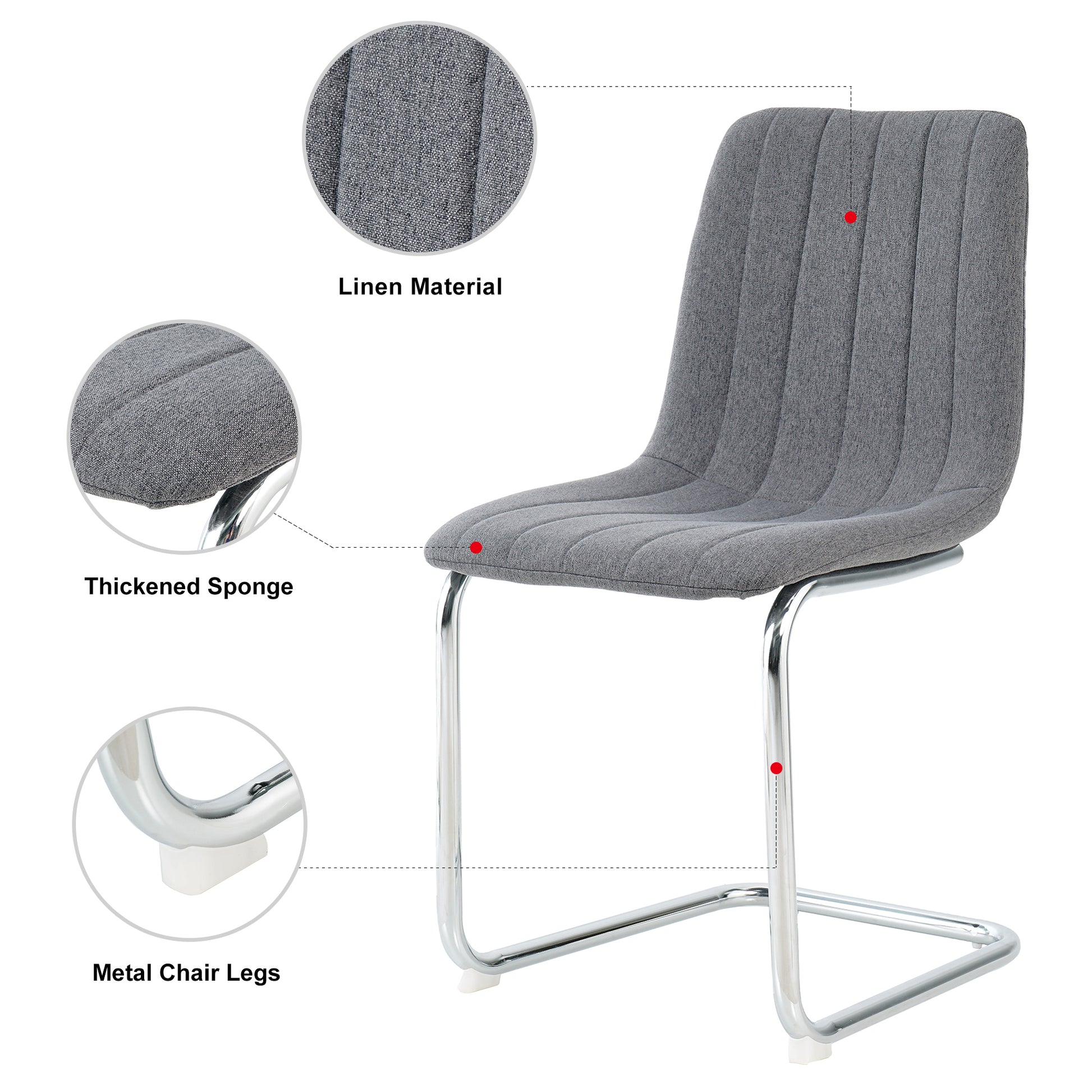 Modern Simple Light Luxury Dining Dark Grey Chair Home Bedroom Stool Back Student Desk Chair Metal Leg Silver Bow Chairs Set Of 4 Dark Gray Foam Metal