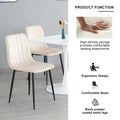 Table And Chair Set, One Table And Four Chairs. Clear Tempered Glass Table Top, 0.3 Feet Thick, Black Wrought Iron Legs. Black Spray Paint Chair Legs. Upholstered Chair Glass Cream White Metal