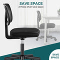Sweetcrispy Armless Desk Chair Small Home Office Chair With Lumbar Support Black Nylon Mesh
