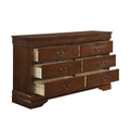 Traditional Design Brown Cherry Finish Dresser 1Pc Louis Phillipe Style Classic Bedroom Furniture Brown Mix Bedroom Classic,Traditional Wood