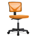 Sweetcrispy Armless Desk Chair Small Home Office Chair With Lumbar Support Orange Nylon Mesh