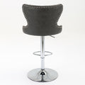 Swivel Pu Barstools Adjusatble Seat Height From 25 33 Inch, Modern Upholstered Chrome Base Bar Stools With Backs Comfortable Tufted For Home Pub And Kitchen Island,Olive Green, Sw1844Gy Gray Dining Room American Design Foam Pu Leather