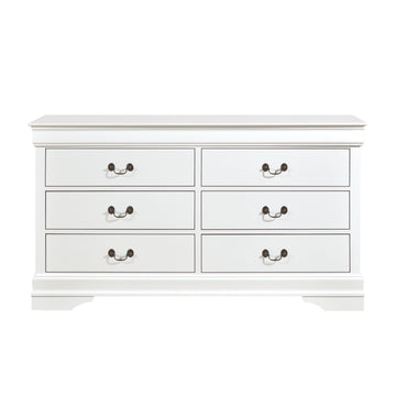 Traditional White Dresser Louis Phillippe Style Antique Drop Handles Classic Bedroom Furniture White Bedroom Classic,Traditional Wood