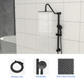 10 Inch Shower System With 5 Function Rain Hand Shower, 26.3