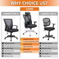 Sweetcrispy High Back Ergonomic Office Chair Adjustable Headrest And Waistrest Mesh Desk Chair Black Nylon Mesh