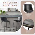 Sweetcrispy 26 Inch Counter Height Bar Stools Set Of 2 Leather Barstool With Back And Metal Leg Modern Bar Stools For Kitchen Island Pub Living Room Black Pu