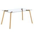 Glass Dining Table Modern Minimalist Rectangular For 4 6 With 0.31