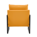 Pu Leather Accent Arm Chair Mid Century Upholstered Armchair With Metal Frame Extra Thick Padded Backrest And Seat Cushion Sofa Chairs For Living Room Orange Pu Leather Metal Frame Foam Sf 008 Orange Pu