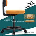 Sweetcrispy Armless Desk Chair Small Home Office Chair With Lumbar Support Orange Nylon Mesh