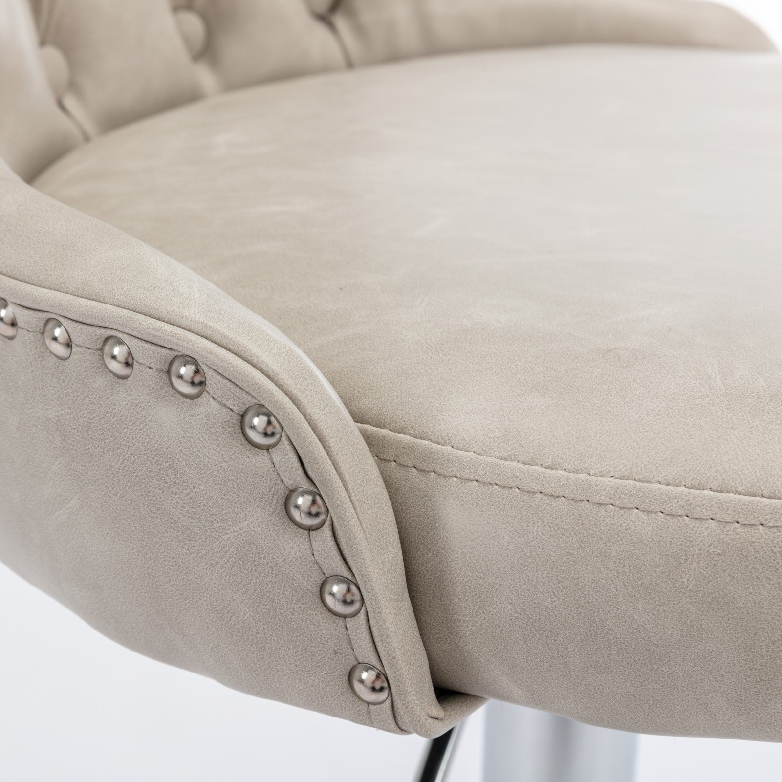 Swivel Pu Barstools Adjusatble Seat Height From 25 33 Inch, Modern Upholstered Chrome Base Bar Stools With Backs Comfortable Tufted For Home Pub And Kitchen Island,Olive Green, Sw1844Bg Beige Dining Room American Design Foam Pu Leather