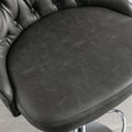 Swivel Pu Barstools Adjusatble Seat Height From 25 33 Inch, Modern Upholstered Chrome Base Bar Stools With Backs Comfortable Tufted For Home Pub And Kitchen Island,Olive Green, Sw1844Gy Gray Dining Room American Design Foam Pu Leather