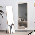 The3Rd Generation Packaging Upgrade Includes A Light Oak Solid Wood Frame Full Length Mirror, Dressing Mirror, Bedroom Entrance, Decorative Mirror, Clothing Store, And Floor Mounted Mirror. 60