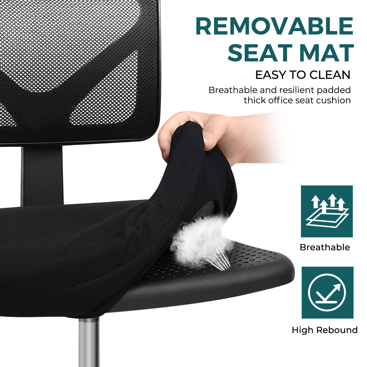 Sweetcrispy Armless Desk Chair Small Home Office Chair With Lumbar Support Black Nylon Mesh