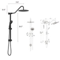 10 Inch Shower System With 5 Function Rain Hand Shower, 26.3