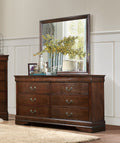 Traditional Design Brown Cherry Finish Dresser 1Pc Louis Phillipe Style Classic Bedroom Furniture Brown Mix Bedroom Classic,Traditional Wood