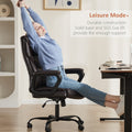 Sweetcrispy Home Office Chair Ergonomic Pu Leather Desk Chair With Armrests Gray Pu Leather