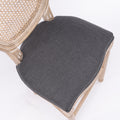 French Country Wooden Barstools Rattan Back With Upholstered Seatingdark Grey Set Of 2 Antique Dark Grey Fabric Solid Wood Mdf