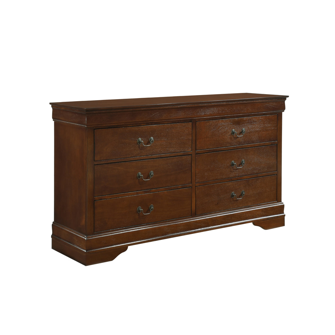 Traditional Design Brown Cherry Finish Dresser 1Pc Louis Phillipe Style Classic Bedroom Furniture Brown Mix Bedroom Classic,Traditional Wood