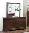 Traditional Design Brown Cherry Finish Dresser 1Pc Louis Phillipe Style Classic Bedroom Furniture Brown Mix Bedroom Classic,Traditional Wood