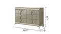 Samantha Modern Style 6 Drawer Dresser Made With Wood & Mirrored Accents Silver Bedroom Contemporary,Modern Wood