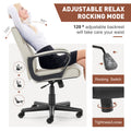Sweetcrispy Mid Back Office Desk Chair With Padded Armrests Pu Leather Home Office Chair Gray Pu Leather