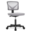 Sweetcrispy Armless Desk Chair Small Home Office Chair With Lumbar Support Gray Nylon Mesh