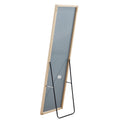 The3Rd Generation Packaging Upgrade Includes A Light Oak Solid Wood Frame Full Length Mirror, Dressing Mirror, Bedroom Entrance, Decorative Mirror, Clothing Store, And Floor Mounted Mirror. 60