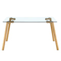 Glass Dining Table Modern Minimalist Rectangular For 4 6 With 0.31