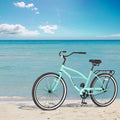 S26204 26 Inch Beach Cruiser Bike For Men And Women, Steel Frame, Single Speed Drivetrain, Upright Comfortable Rides, Multiple Colors Green Steel