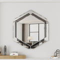 28 X 31.5 Inches Wall Mounted Silver Decorative Round Wall Mirror For Home, Living Room, Bedroom, Entryway Silver Grey Mdf Glass