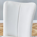 Modern Minimalist Dining Chairs, Office Chairs. 4 Piece Set Of White Pu Seats With Silver Metal Legs. Suitable For Restaurants, Living Rooms, And Offices. C 008 White Pu
