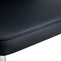 Modern Minimalist Dining Chairs, Black Pu Leather Curved Backrest And Seat Cushions, Electroplated Metal Chair Legs, Suitable For Restaurants, Bedrooms, And Living Rooms. A Set Of 4 Chairs.008 Black Pu