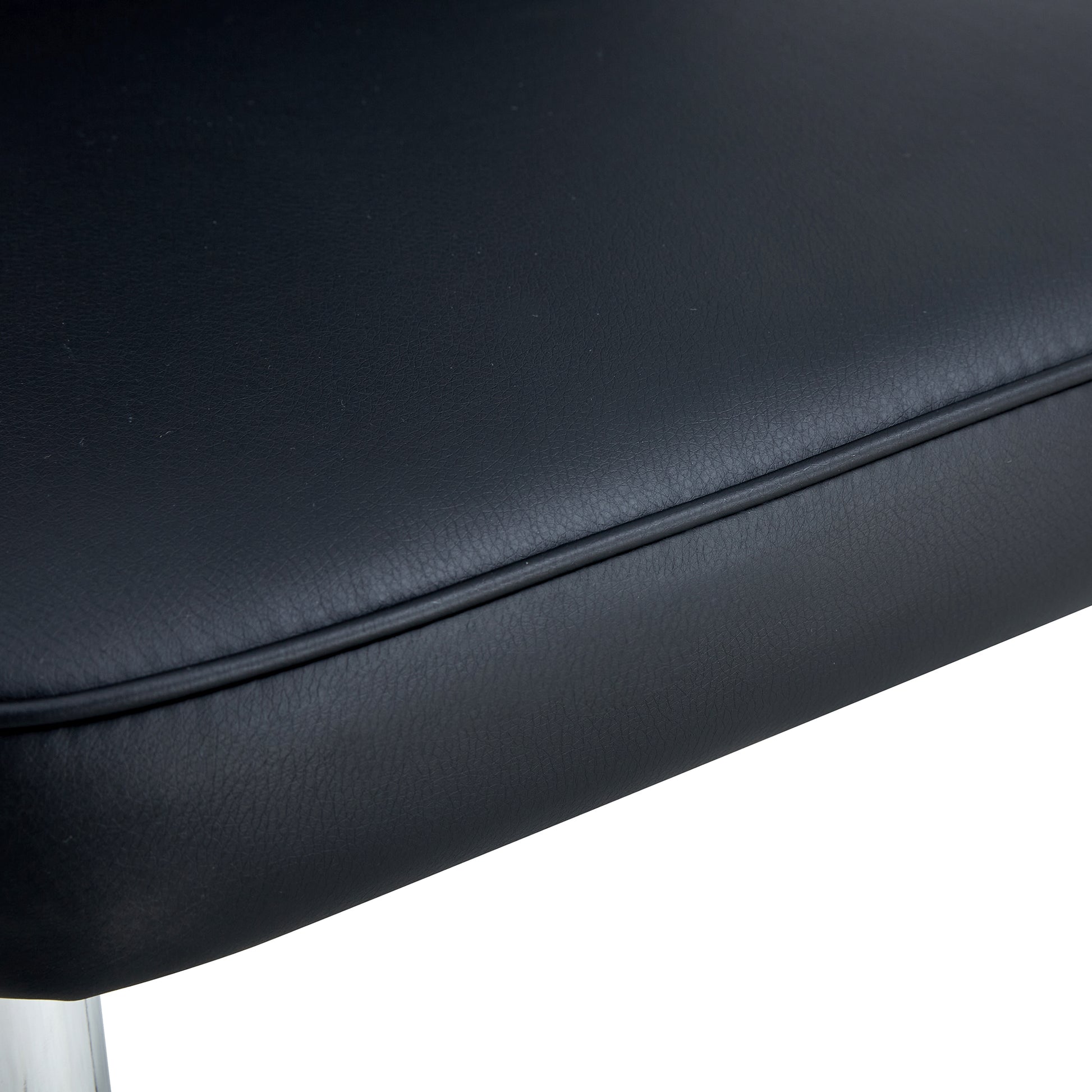 Modern Minimalist Dining Chairs, Black Pu Leather Curved Backrest And Seat Cushions, Electroplated Metal Chair Legs, Suitable For Restaurants, Bedrooms, And Living Rooms. A Set Of 4 Chairs.008 Black Pu