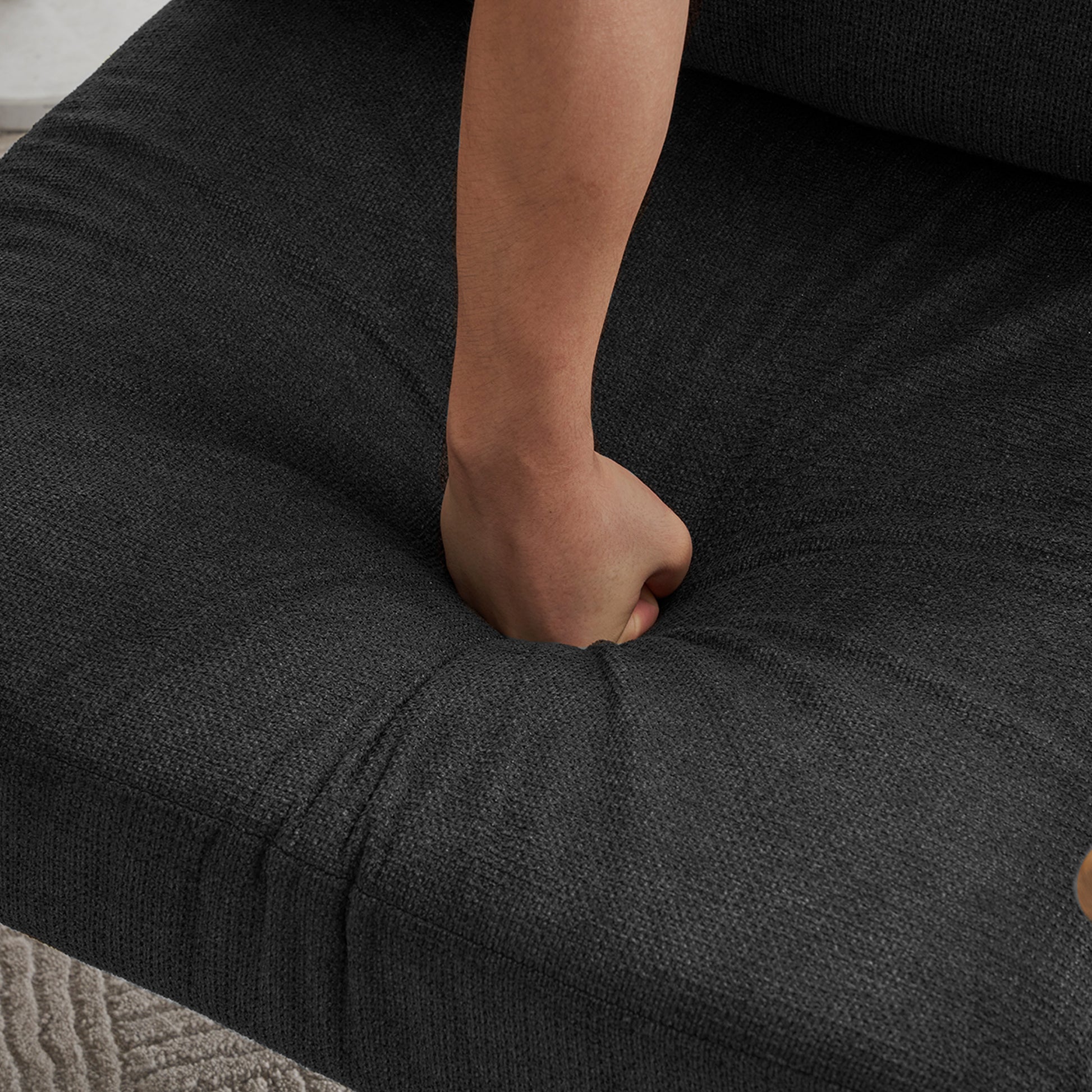 Leisure Lounge Chair Arm Chair With Metal Frame, Upholstered Side Chair Comfy Sitting Chair For Living Room, Black Chenille Black Chenille