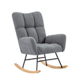 Grey Teddy Fabric Rocking Chair Grey Metal