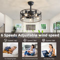 19.7In Classic Ceiling Fan With Light Note:No On Bulbs Black Gray Rustic Iron