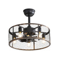 19.7In Classic Ceiling Fan With Light Note:No On Bulbs Black Gray Rustic Iron