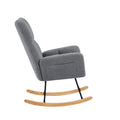 Grey Teddy Fabric Rocking Chair Grey Metal