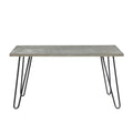 Modern Sleek Design Dining Table 1Pc Light Gray Wooden Top Black Finish Metal Legs Dining Furniture Light Gray Dining Room Modern,Ultra Modern Wood Hairpin