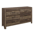 Rustic Brown Finish 1Pc Dresser Black Handles Wooden Funiture Rustic Style Brown Mix Bedroom Rustic Wood