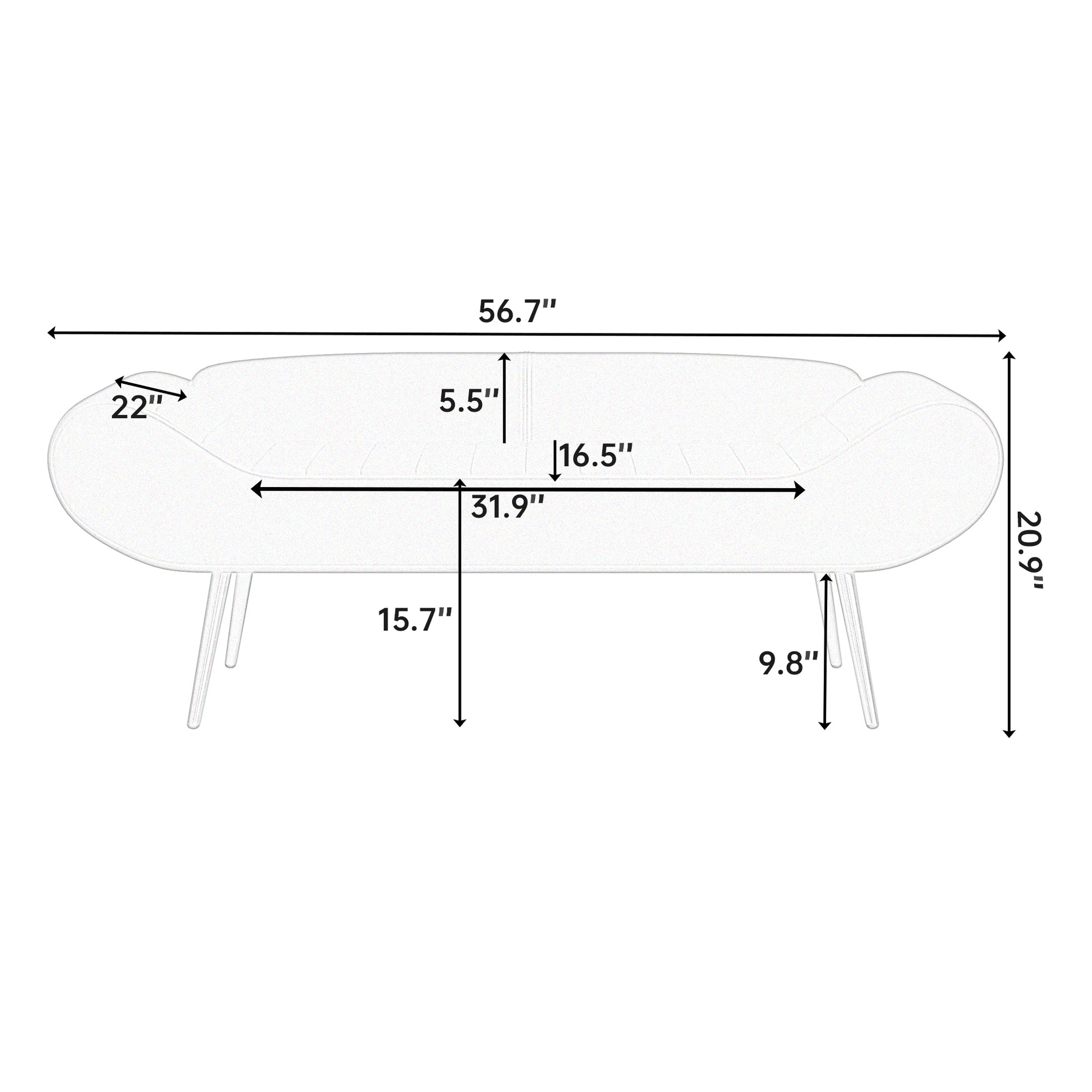 57 Inch Sofa Stool Pvc Fabric Can Be Placed In The Bed Circumference Can Also Be Placed In The Porch Green Polyester Blend