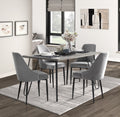 Modern Sleek Design Dining Table 1Pc Light Gray Wooden Top Black Finish Metal Legs Dining Furniture Light Gray Dining Room Modern,Ultra Modern Wood Hairpin