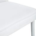 Modern Minimalist Dining Chairs, Office Chairs. 4 Piece Set Of White Pu Seats With Silver Metal Legs. Suitable For Restaurants, Living Rooms, And Offices. C 008 White Pu