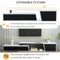 Modern, Minimalist Rectangle Extendable Tv Stand, Tv Cabinet With 2 Drawers And 1 Cabinet For Living Room, Up To 100'' White 90 Inches Or Larger Particle Board