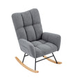 Grey Teddy Fabric Rocking Chair Grey Metal