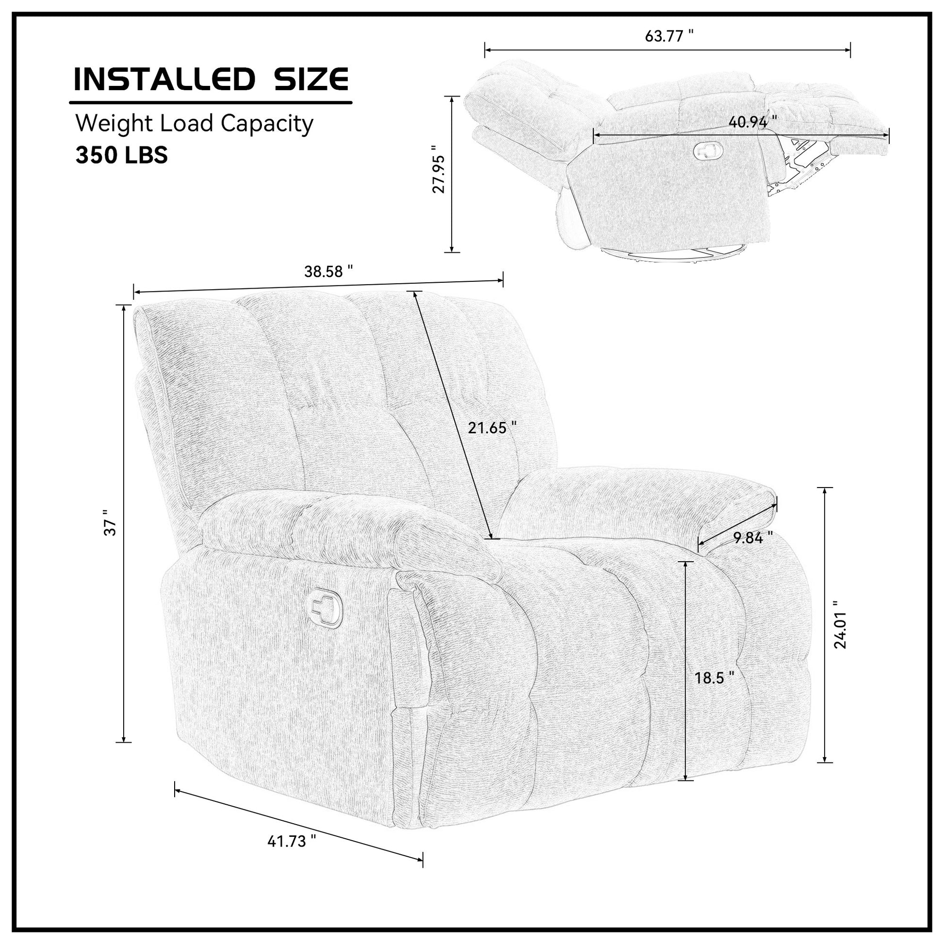 Ergonomic Glider 360 Degree Swivel Chair, Overstuffed Manual Rocking Recliner For Living Room Pink Pink Polyester 1 Seat